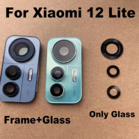 For Xiaomi 12 Lite Back Camera Glass Lens Rear Camera Glass Frame Cover With Adhesive Sticker Glue Replacement