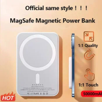 Original 1:1 Magsafe 50000mAh Power Bank Magnetic Powerbank With Fast Charging Window 15W Wireless Battery Portable For iPhone