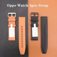 Original 22mm Calfskin Leather Watch Band For Oppo Watch 4pro Genuine Leather Strap Wristband