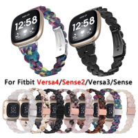 resin band for fitbit sense sense 2 Watchband Slim Diamond-shaped resin strap for fitbit versa 3 versa 4 Smart Watch Accessories