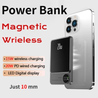 Xiaomi 10000mAh Alloy Macsafe Powerbank Magnetic Power Bank Wireless Fast Charger For iPhone Huawei Samsung Battery For Magsafe