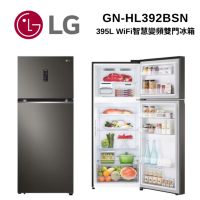 LG樂金 GN-HL392BSN WiFi智慧變頻雙門冰箱 星夜黑 / 395L (冷藏305/冷凍90)