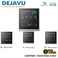 GreenControls KNX - Touch Panel 4 inch/4-Inch Touch Screen Panel (Black/Silver/Brown Frame)