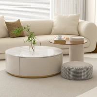 Round Books Coffee Tables Living Room Nordic Luxury Round Coffee Table Minimalist Small Glass Couchtisch Lounge Suite Furniture