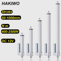 HAKIWO 12V Linear Actuator 2500N Low Noise 50mm 100mm 300mm 500mm 700mm 1000mm Stroke Linear Drive Electric Motor 52mm/s Speed
