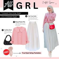 Setelan Baju Wanita Kekinian Atasan dan Rok | Tas , Blouse Bunga, Rok Tutu | OOTD Berhijab | Outfit 