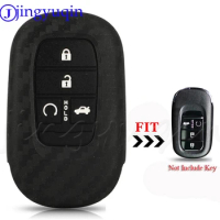 jingyuqin 4Butons Remote Car Key Case Silicone Protect Shell For Honda Civic Accord CRV Vezel HRV 2021 2022 Car Accessories