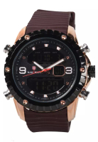 Kademan Kademan - Jam Tangan Pria - Rosegold - Brown Rubber Strap - K7003-B