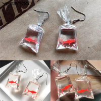 1Pair Koi Fish Water Bag Dangle Earrings For Women New Trendy Girls Anti Allergy Graceful Joker Eardrop Party Gift Decor