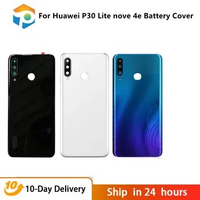 For Huawei P30 Lite Nove 4e Battery Cover Camera Glass Lens Back Door Replacement Repair Parts Back Battery Cover Glass Hous
