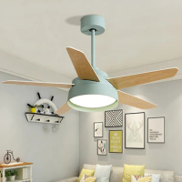 Macaron wooden led ceiling fan lamp with light remote control fans lamps lighting motor copper 42 inch 52 inch