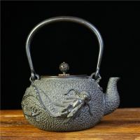 日本龜文龍鑄鐵壺純手工無涂層燒水泡茶養生家用茶壺茶具工藝禮品