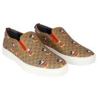【GUCCI 古馳】迪士尼米奇圖騰休閒鞋(棕色/10.5號)