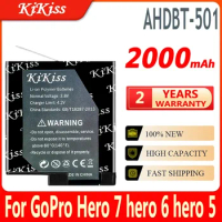 KiKiss AHDBT-501 Battery For GoPro Hero 7 hero 6 hero 5 For Go Pro Hero5 Hero6 Hero7 Black Camera Accessories