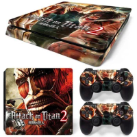 For PS4 Slim Attack On Titan PVC Skin Vinyl Sticker Decal Cover Console DualSense Controllers Dustproof Protective Sticker