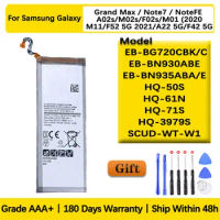 Battery For Samsung Galaxy Grand Max Note 7 FE A02s M02s F02s M01 2020 M11 F52 A22 F42 5G Series Mobile Phone Replacement.