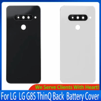 ORI For LG G8S ThinQ LMG810 Back Battery Cover Rear Case with Camera Lens Fingerprint Replacement Parts for lg g8s Glass Housing