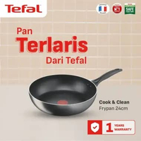 Tefal Cook & Clean Frypan 24cm - Panci Wajan Penggorengan Hitam