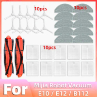 For Xiaomi Robot Vacuum E10, E10C, E12, B112 Replacement Parts Side Brush Hepa Filter Mop Rag Spare Parts Accessories