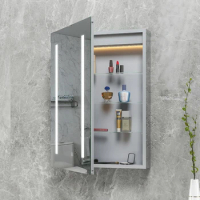 Safe Package Customized Modern Medicine Mirrored Cabinet Recessed Led Bathroom Cabinet with Mirror