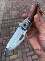 蒂拉簡師傅飛鯊二代大馬士革鋼折刀戶外露營求生隨身VG10鋼便攜折疊刀現貨-Misaki精品