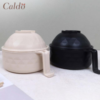 【Caldo 卡朵生活】時尚的竹纖維可瀝水泡麵碗1000ml(附餐具)