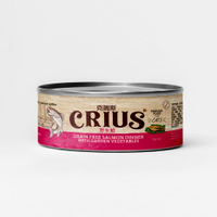 【CRIUS 克瑞斯】全齡貓罐 天然紐西蘭 低敏無穀 單一純肉 主食罐 野生鮭 90G (24罐)