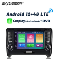 DVD Carplay DSP 4G LTE Android 12.0 8GB+128GB 8Core Car Player GPS map Bluetooth 5.0 RDS Radio Wifi MIC For Audi TT 2006 - 2015