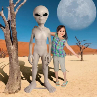 Life-Sized Alien Latex Prop UFO Roswell Martian Lil Mayo Area 51 Scary Prop For Halloween Party Cosplay Gifts