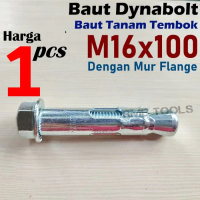 Baut Dynabolt M16x100 10cm Putih Dinabolt Tanam Tembok Bracket Set Sleeve Anchor ZP Flange Nut 16 x 