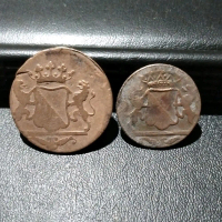 VOC 1790 Pecahan 1 dan 2 Duyt Cetak Geser Koin Antik Indonesia