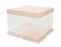 【CP08】生日蛋糕盒 PET透明盒 粉綠白盒 8吋 透明蛋糕盒 1組 單層 雙層 三層加高 加高芭比盒 韓式包裝 不含彩帶 婚禮小物 大花盒 氣球生日蛋糕 展示盒 永生花