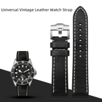 Universal Vintage Leather Watch Strap Durable Real Leather Replacement Wrist Men's Watch Accessories Watch band for Tudor Rolex