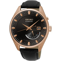 送禮首選★SEIKO Kinetic 典雅紳士人動電能腕錶/玫瑰金/SRN045P1(5M84-0AB0K) SK005 附提袋【全館滿額折價★APP下單點數4倍送】線上購買享_實體門市同步服務