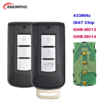 EMORPHO GHR-M013 M014 433MHz ID47 Chip Smart Remote Key For 2017-2022 Mitsubishi Xpander Eclipse Cross 2 3 Buttons
