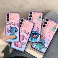 Phone Case for Samsung Note 20 S23 S22 S21 Ultra Galaxy S20 FE S10 S10E Silicone Cases Love Stitch Angel Couple