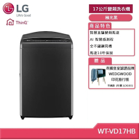 LG樂金 17公斤 AI DD 智慧直驅變頻直立洗衣機(極光黑) WT-VD17HB(獨家送好禮)