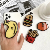 Korea Cute Chips Banana Bracket Phone Grip Tok Griptok Cartoon Holder Ring For iPhone 14 Accessories Hamburger Ins Phone Holder