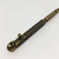 Retro Style Handmade Machine Gun Pen Old Technique 3D Skeleton Ballpoint Pen Self Defense EDC Tool Outdoor