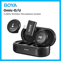 BOYA Omic D/U Wireless Lavalier Lapel Microphone for iPhone iPad Android Type-C Devices Youtube Video Recording Streaming Vlog