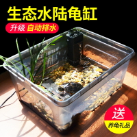養小烏龜別墅屋烏龜缸生態缸客廳小型家用塑料養龜箱飼養箱帶曬臺-快速出貨