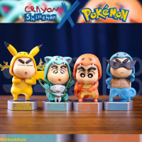 FGsxp Figure Shinchan x Pokemon COS Cosplay Pikachu Psyduck Charmander Squirtle Bulbasaur