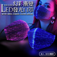 M-L102 幻彩漸變LED發光口罩 成人3D立體款 派對必備 萬聖節裝扮 七彩顏色