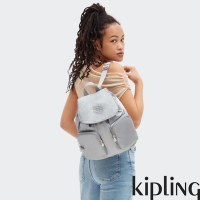 Kipling 華麗閃耀銀翻蓋雙肩後背包-ANTO S