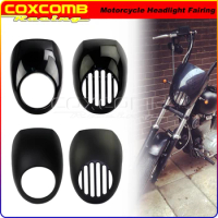 For Harley Sportster Dyna Street Bob XL 883 1200 FX FXD Retro Front Headlight Fairing Mask Cowl 5-3/4" Fairing Cover
