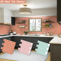 Easytiles Peel and Stick Tiles 3D Wallpaper Waterproof for Kitchen Bathroom Removable Home Accessories Wall Sticker