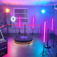 Custom Wireless Portable Led Video Photobooth 360 Booth Lamp Background Rgb 360 Photo Booth Tube Light With Tripod Stand