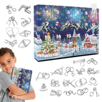 Christmas Advent Calendar Kit Advent Calendar DIY Metal Puzzle Toy For Kids Teens 24 Days Countdown Calendar Christmas Gift