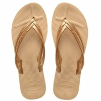 havaianas 哈瓦士 巴西人字拖 女款 Wedges 雙線厚底3公分 金 涼鞋 拖鞋 夾腳拖 海灘鞋＊夏日微風＊