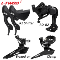 LTWOO R2 2x7 Speed Road Bike Groupset Shifter Lever Dual Pull Clamp/Brazed on Front Derailleur Aluminium Original Bicycle Parts